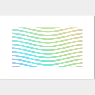 rainbow gradient waves Posters and Art